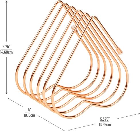 Mind Reader Heart-Shaped Desktop File Organizer, 5-Slot Metal Folder Rack, Magazine & Book Holder, Rose Gold in Kuwait