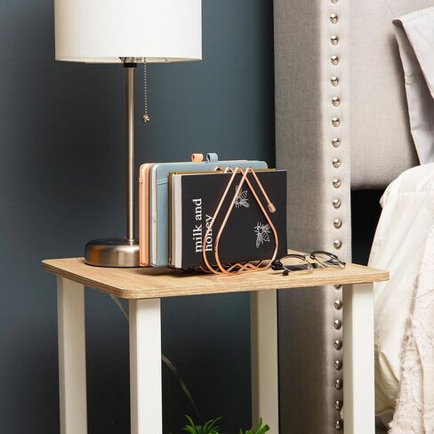 Mind Reader Heart-Shaped Desktop File Organizer, 5-Slot Metal Folder Rack, Magazine & Book Holder, Rose Gold in Kuwait