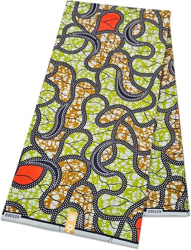 Polyester African Wax Prints Fabrics,Ankara Wax Fabric Perfect for Traditional African Attire, Party Dresses, Skirts, Headwraps, Home Decor, and DIY Crafts (6D2-4) in Saudi Arabia