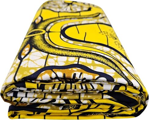 Polyester African Wax Prints Fabrics,Ankara Wax Fabric Perfect for Traditional African Attire, Party Dresses, Skirts, Headwraps, Home Decor, and DIY Crafts (6D2-4) in Kuwait