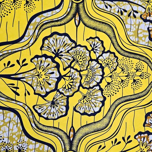 Polyester African Wax Prints Fabrics,Ankara Wax Fabric Perfect for Traditional African Attire, Party Dresses, Skirts, Headwraps, Home Decor, and DIY Crafts (6D2-4) in Kuwait