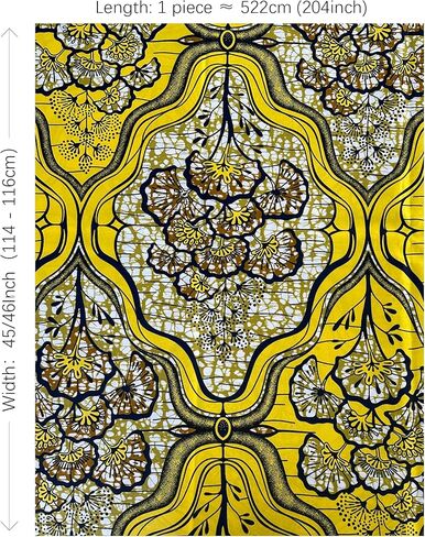 Polyester African Wax Prints Fabrics,Ankara Wax Fabric Perfect for Traditional African Attire, Party Dresses, Skirts, Headwraps, Home Decor, and DIY Crafts (6D2-4) in Kuwait