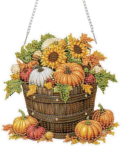 RICUVED Flowers Diamond Art Hanging Kit for Adult, Independence Day Special Shaped Diamond Painting Pendant Kit, 5D Art Suncatchers Flag Double Sided Hanging Window Ornament for Home Garden Decor in Saudi Arabia