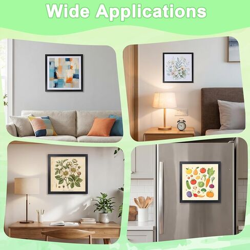 Moheaaei 16 Pack Diamond Picture Frames 30x30, Magnetic Diamond Art Frames Self-Adhesive for 12x12 Inch Canvas Pictures Wall Window Door Home Decor (Black) in Kuwait