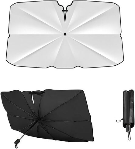 Car Windshield Sun Shade Umbrella for Honda Element 2003-2011,Sun Protection Shield Cover Automotive Parasol Curtain Vehicle Sun Visor, B - Open-Small in Kuwait