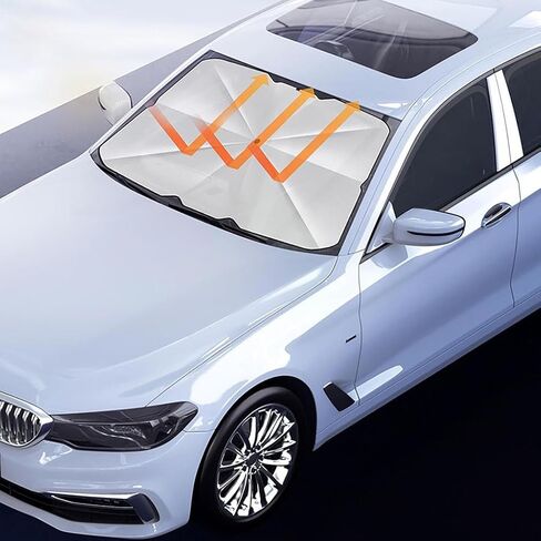 Car Windshield Sun Shade Umbrella for Honda Element 2003-2011,Sun Protection Shield Cover Automotive Parasol Curtain Vehicle Sun Visor, B - Open-Small in Kuwait