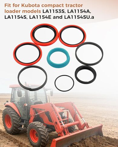 Hydraulic Cylinder Seal Kit Fit for Kubota Compact Tractor Loader LA1153S, LA1154A, LA1154S, LA1154E, LA1154SU Loader Boom & Bucket Cylinders Replace 7J417-64920 7J417-63400 in Saudi Arabia