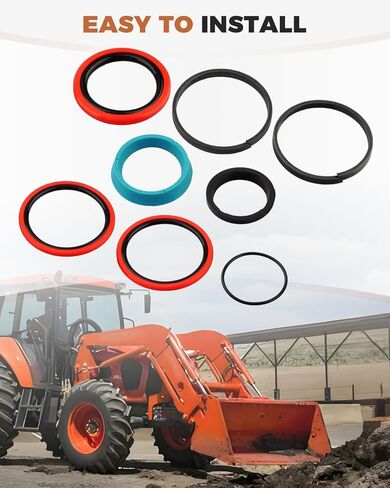 Hydraulic Cylinder Seal Kit Fit for Kubota Compact Tractor Loader LA1153S, LA1154A, LA1154S, LA1154E, LA1154SU Loader Boom & Bucket Cylinders Replace 7J417-64920 7J417-63400 in Saudi Arabia