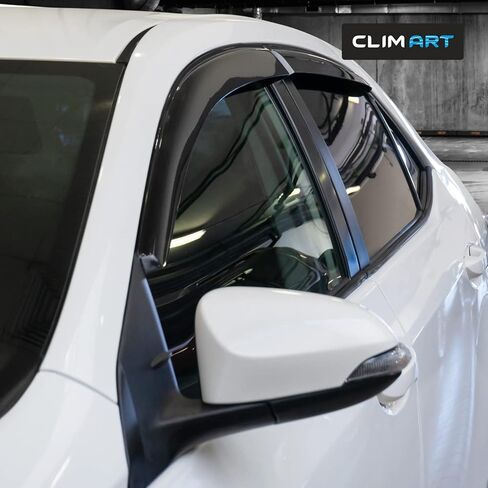 CLIM ART Incredibly Durable Rain Guards for Toyota Corolla 2014-2019 Sedan, Original Tape-on Window Deflectors, Vent Deflector, Vent Window Visors, Dark Smoke, Truck Accessories, 4pcs- 414107LP in Kuwait