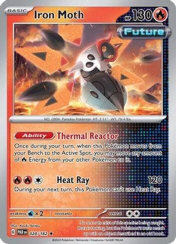 Pokemon - Iron Moth 028/182 – Paradox Rift – Reverse Foil – Single Card in Saudi Arabia