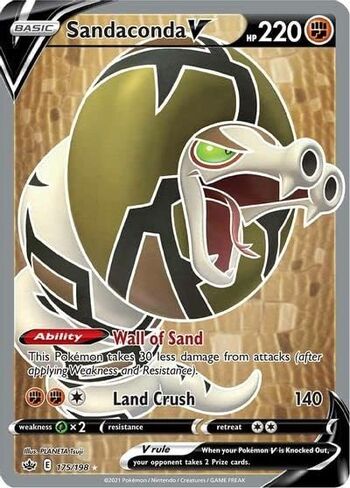 Sandaconda V - 175/198 - Full Art Ultra Rare - Sword & Shield - Chilling Reign in Saudi Arabia