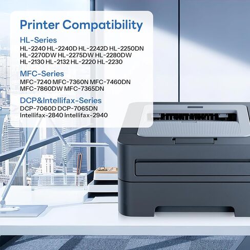 TN450 TN-450 Compatible TN450 Black High Yield Toner Cartridge Replacement for Brother TN-450 Intellifax-2840 HL-2240 HL-2230 MFC-7860DW MFC-7360N Toner Cartridge (2 Pack). in Saudi Arabia
