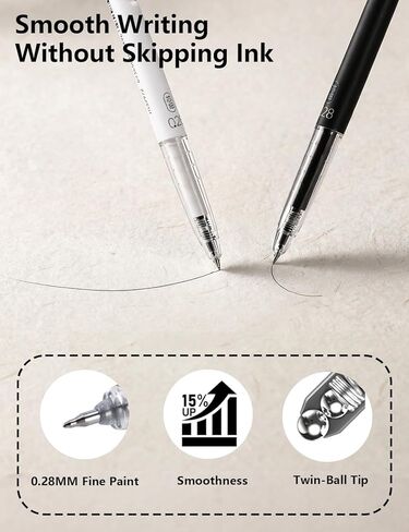 12pcs 0.28mm Fine Point Pen, Japanese Style Ultra Fine Point Black Gel Roller Pens Quick Dry Precise and Smooth Writing (12pcs mix 0.28 pens) in Saudi Arabia