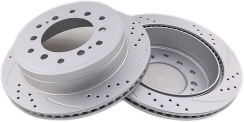 Rear Drilled and Slotted Brake Disc Brake Rotors 31294 12.28 inch / 312 mm Fit for LEXUS GX470 | TOYOTA 4RUNNER 2003-2009, FJ CRUISER 2007-2009, SEQUOIA 2001-2007 in Saudi Arabia