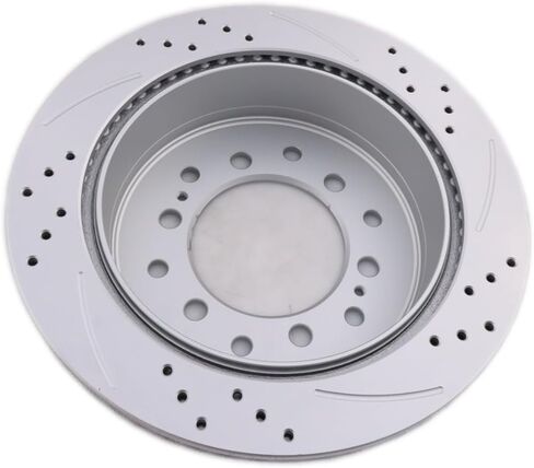Rear Drilled and Slotted Brake Disc Brake Rotors 31294 12.28 inch / 312 mm Fit for LEXUS GX470 | TOYOTA 4RUNNER 2003-2009, FJ CRUISER 2007-2009, SEQUOIA 2001-2007 in Saudi Arabia