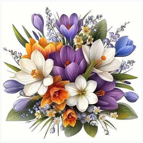 DPDAKIT Flower Diamond Painting Kits for Adults, Diamond Art Kits for Adults Beginner, 5D DIY Round Full Gem Art Crafts for Home Wall Decor Gift, 12x12 inch in Saudi Arabia