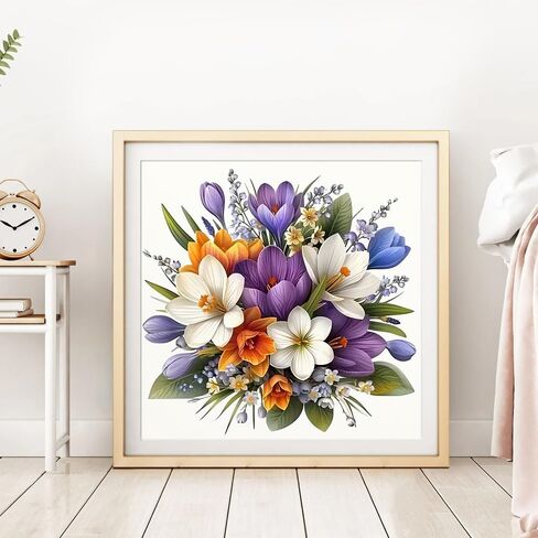 DPDAKIT Flower Diamond Painting Kits for Adults, Diamond Art Kits for Adults Beginner, 5D DIY Round Full Gem Art Crafts for Home Wall Decor Gift, 12x12 inch in Saudi Arabia