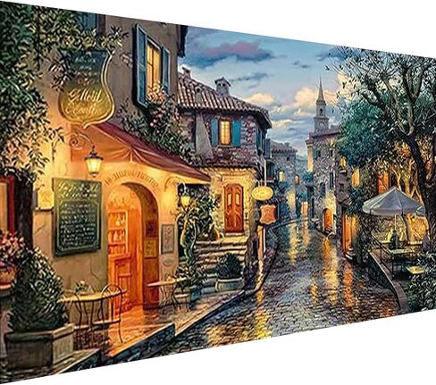 YALKIN 5D Diamond Painting Kits for Adults, Large Street View Diamond Art Kits Full Drill Diamond Painting Kit for Adult Beginners, DIY Crystal Picture Art for Home Wall Decor 40 x 70cm/15.7 x 27.6in in Saudi Arabia