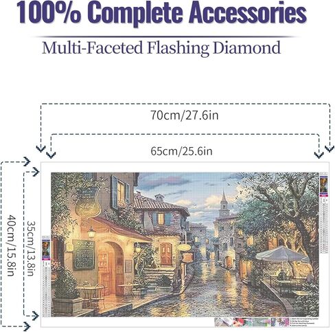 YALKIN 5D Diamond Painting Kits for Adults, Large Street View Diamond Art Kits Full Drill Diamond Painting Kit for Adult Beginners, DIY Crystal Picture Art for Home Wall Decor 40 x 70cm/15.7 x 27.6in in Saudi Arabia