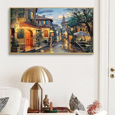 YALKIN 5D Diamond Painting Kits for Adults, Large Street View Diamond Art Kits Full Drill Diamond Painting Kit for Adult Beginners, DIY Crystal Picture Art for Home Wall Decor 40 x 70cm/15.7 x 27.6in in Saudi Arabia