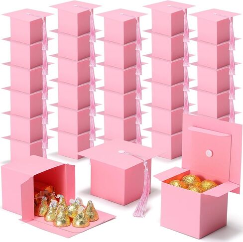 EQOREIIN 120 Pack Graduation Party Favors Candy Boxes, Class of 2026 Graduation Cap Gift Box with Tassel, Grad Treat Boxes for Table Centerpieces Decorations(Black,Gold) in Saudi Arabia
