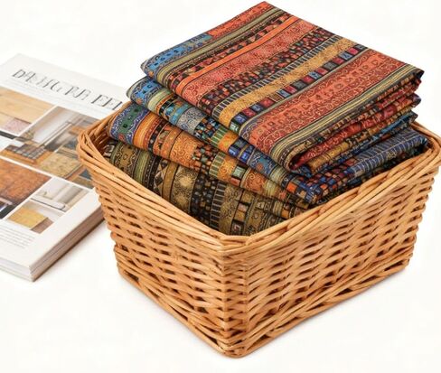 Large Fat Quarters Cotton Fabric 50x40cm (20"x16") Ethnic Geometric Print Quilting Fabric for Sewing in Kuwait