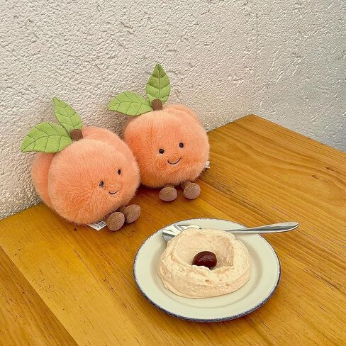 Peach Plush Toy, 4.7" Funny Fruit Plushies, Soft Food Stuffed Animals Kawaii Birthday Gifts for Teen Boys in Kuwait