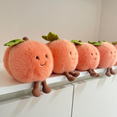 Peach Plush Toy, 4.7" Funny Fruit Plushies, Soft Food Stuffed Animals Kawaii Birthday Gifts for Teen Boys in Saudi Arabia
