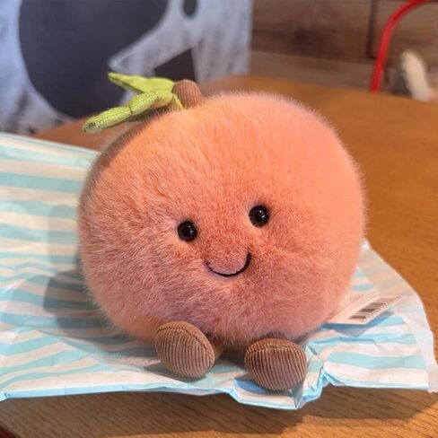 Peach Plush Toy, 4.7" Funny Fruit Plushies, Soft Food Stuffed Animals Kawaii Birthday Gifts for Teen Boys in Saudi Arabia
