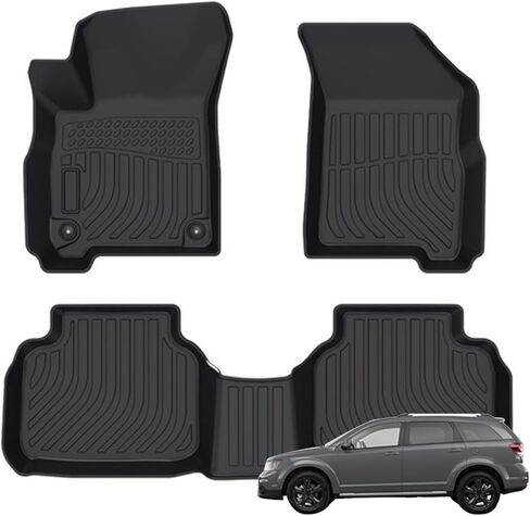 Priprilod Floor Mats Fit for Dodge Journey 2011-2020 All Weather Protector TPE Floor Liners Custom Fit Car Mats Non-Slip in Kuwait