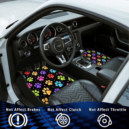 Paw Print Car Floor Mats Set of 4 Neon Color Starry Pattern Automotive Foot Mats Rugs Carpet for Car Non-Slip Auto Car Accessories Universal Fit for Car SUV Truck Van in Kuwait