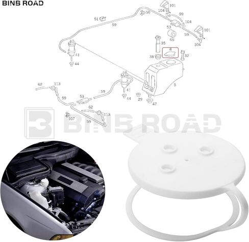 Windshield Wiper Washer Fluid Reservoir Tank Bottle Cap White Compatible with Mercedes Benz AMG S350 S400 S550 S600 CL550 W221 C216 | S63 S65 (Replaces 2218690072 A2218690072) in Kuwait