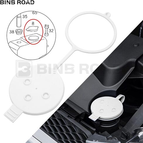 Windshield Wiper Washer Fluid Reservoir Tank Bottle Cap White Compatible with Mercedes Benz AMG S350 S400 S550 S600 CL550 W221 C216 | S63 S65 (Replaces 2218690072 A2218690072) in Kuwait
