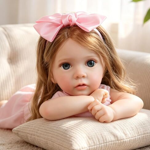 KSBD Reborn Baby Dolls Girl - دمية طفل واقعية مقاس 20 بوصة نابضة بالحياة لحديثي الولادة من الحياة الحقيقية مع ملحقات الجسم واللعب المصنوعة من الفينيل الناعم، هدية للأطفال من سن 3 سنوات فما فوق in Kuwait