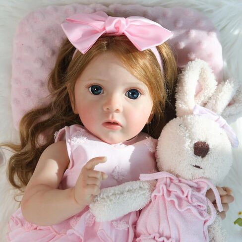KSBD Reborn Baby Dolls Girl - دمية طفل واقعية مقاس 20 بوصة نابضة بالحياة لحديثي الولادة من الحياة الحقيقية مع ملحقات الجسم واللعب المصنوعة من الفينيل الناعم، هدية للأطفال من سن 3 سنوات فما فوق in Kuwait