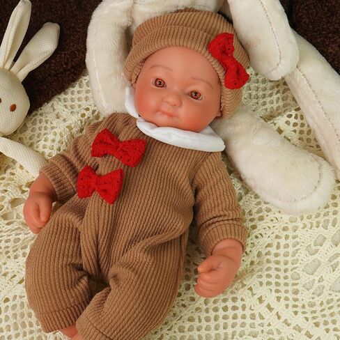 Realistic Reborn Baby Dolls-11.8 inch Silicone Reborn Baby Dolls Full Body Newborn Baby Doll Silicone Girl with Clothes Set Gift Box for Kids Age 3+ in Saudi Arabia