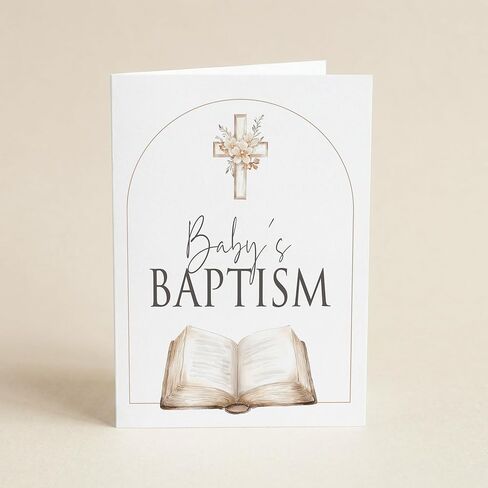 Red Door Inspirations Baby Baptism/Dedication Card Christian Greeting for First Christening or Special Occasion - Made in the USA! (Pink Bow Blessings) in Saudi Arabia