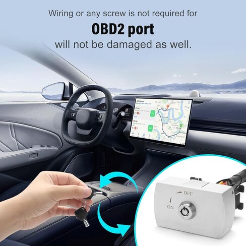 Anti-Theft OBD2(ONLY) Lock, Universal OBD 2 Port Blocker with Security Key, Car Theft Prevention Device for OBDII(Fits Most Vehicles, Aluminum Alloy & POM), Sliver in Saudi Arabia