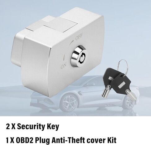 Anti-Theft OBD2(ONLY) Lock, Universal OBD 2 Port Blocker with Security Key, Car Theft Prevention Device for OBDII(Fits Most Vehicles, Aluminum Alloy & POM), Sliver in Saudi Arabia