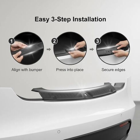 Tesla Model Y Juniper Rear Bumper & Trunk Lip Guard 2025 2026, Anti-Scratch Protector Mat for Cargo Area, Matte Black PP Full Coverage, Easy Installation in Kuwait