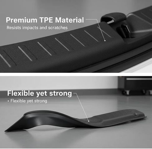 Tesla Model Y Juniper Rear Bumper & Trunk Lip Guard 2025 2026, Anti-Scratch Protector Mat for Cargo Area, Matte Black PP Full Coverage, Easy Installation in Kuwait