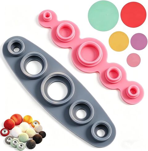 7-Pcs Universal Cover Button Maker with 5 Fabric Template, 5 Sizes (11mm, 15mm, 19mm, 23mm, 29mm), Silicone & Plastic, DIY Fabric Button Making Tools in Saudi Arabia