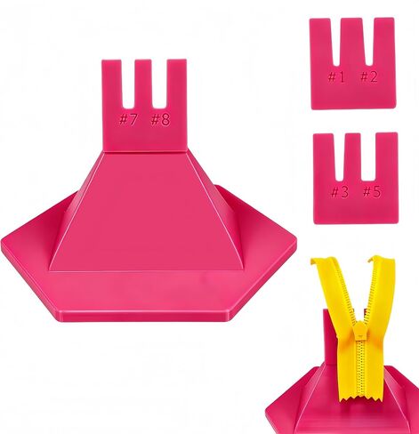 Zipper Jig Tool with Anti-Slip Silicone Base for 6 Size #1#2#3#5#7#8 Zippers,Zipper Installing Tool Handy Zip Fastener for Zippers Pulls Zip Sliders for Dresses & Pants (Magenta) in Saudi Arabia