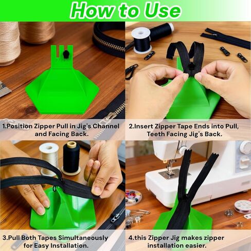 Zipper Jig Tool with Anti-Slip Silicone Base for 6 Size #1#2#3#5#7#8 Zippers,Zipper Installing Tool Handy Zip Fastener for Zippers Pulls Zip Sliders for Dresses & Pants (Magenta) in Saudi Arabia