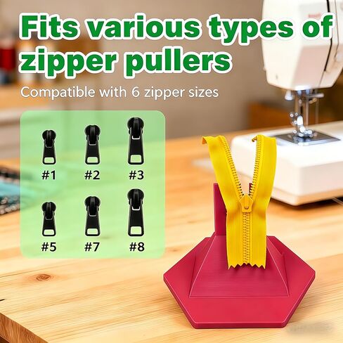 Zipper Jig Tool with Anti-Slip Silicone Base for 6 Size #1#2#3#5#7#8 Zippers,Zipper Installing Tool Handy Zip Fastener for Zippers Pulls Zip Sliders for Dresses & Pants (Magenta) in Saudi Arabia