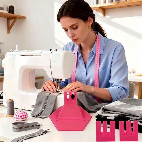 Zipper Jig Tool with Anti-Slip Silicone Base for 6 Size #1#2#3#5#7#8 Zippers,Zipper Installing Tool Handy Zip Fastener for Zippers Pulls Zip Sliders for Dresses & Pants (Magenta) in Saudi Arabia