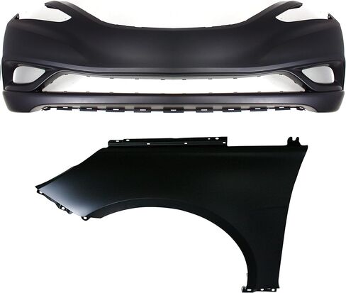 Garage-Pro Front Bumper Cover Compatible with 2011-2013 Hyundai Sonata Primed, with Fender, Except Hybrid Models in Kuwait