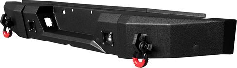 LUIYWTE For 2015-2020 F150（Not fit Raptor） Steel Rear Bumper With Lights&D-Rings（Black Texture） in Saudi Arabia