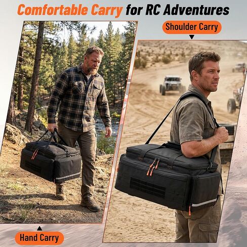 ORKELS RC Car Carrying Case 1/8 1/10 Scale, Heavy Duty RC Storage Bag with Reinforced Base, Multi-Pocket Tool Organizer, Compatible with Traxxas RC Cars Trucks & Buggies in Saudi Arabia