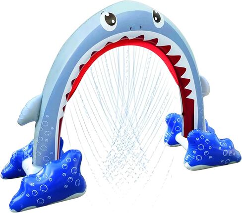 Giant Shark Sprinkler Shark Inflatable Spray Toy Inflatable Sprinkler Arch Inflatable Water Arch Toy Suitable 3-14 Years Old Kids to Play Outdoors on the Lawn in Summer Enjoy Playing in the Water in Saudi Arabia